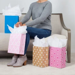 Hallmark 10.7" 12-Pack Assorted Kraft Paper Gift Bags 8 Hallmark 10.7" 12-Pack Assorted Kraft Paper Gift Bags -Hallmark Shop 10.7 Prints and Solids 12Pack Assorted Gift Bags 5EGB6051 02