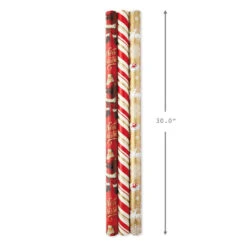 Hallmark Red And Gold 3-Pack Reversible Christmas Wrapping Paper, 120 Sq. Ft. -Hallmark Shop 3Pack Red and Gold Reversible Christmas Wrapping Paper 5JXW1029 03