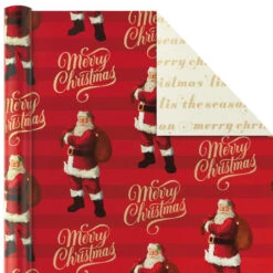 Hallmark Red And Gold 3-Pack Reversible Christmas Wrapping Paper, 120 Sq. Ft. -Hallmark Shop 3Pack Red and Gold Reversible Christmas Wrapping Paper 5JXW1029 04