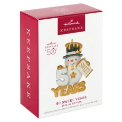 Hallmark 50 Sweet Years Special Edition Ornament 9 Hallmark 50 Sweet Years Special Edition Ornament -Hallmark Shop 50 Sweet Years Snowman Keepsake Ornament 1799QGO2509 04