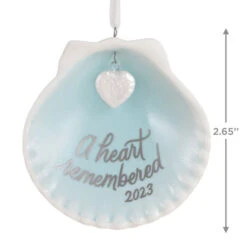 Hallmark A Heart Remembered 2023 Porcelain Ornament -Hallmark Shop A Heart Remembered Seashell Keepsake Ornament 1799QHX3037 03