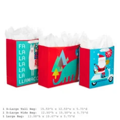 Hallmark 13" And 15.5" Assorted Kids 3-Pack Christmas Gift Bags With Tissue Paper 8 Hallmark 13" And 15.5" Assorted Kids 3-Pack Christmas Gift Bags With Tissue Paper -Hallmark Shop Assorted L and XL Kids Christmas Gift Bags 5XGB4896 03