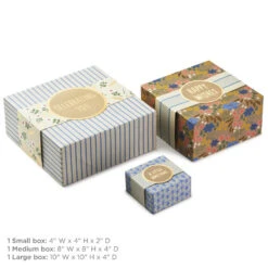 Hallmark 4", 8" And 10" Floral 3-Pack Gift Boxes With Bands -Hallmark Shop Assorted Sizes Floral Gift Boxes With Bands 5EBC1230 04