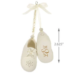 Baby's First Christmas Monogram Booties Porcelain Personalized Ornament -Hallmark Shop Babys First Christmas Monogram Booties Porcelain Personalized Ornament 2299QHE1924B2 03