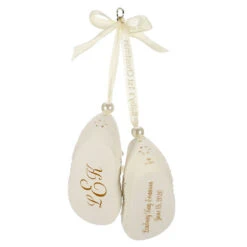 Baby's First Christmas Monogram Booties Porcelain Personalized Ornament -Hallmark Shop Babys First Christmas Monogram Booties Porcelain Personalized Ornament 2299QHE1924B2 06