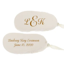 Baby's First Christmas Monogram Booties Porcelain Personalized Ornament -Hallmark Shop Babys First Christmas Monogram Booties Porcelain Personalized Ornament 2299QHE1924B2 07