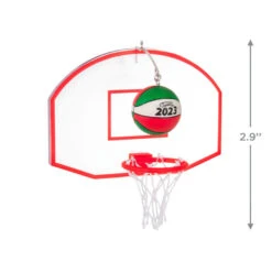 Hallmark Basketball Star 2023 Ornament -Hallmark Shop Basketball Goal and Ball Keepsake Ornament 1399QGO2699 03