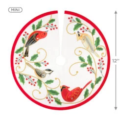 Hallmark Mini The Beauty Of Birds Christmas Tree Topper And Tree Skirt, Set Of 2 -Hallmark Shop Beauty of Birds Mini Keepsake Tree Skirt and Topper 2599QSB6239 04