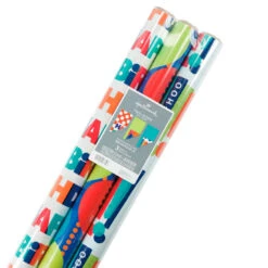 Hallmark Birthday Celebration 3-Pack Reversible Wrapping Paper -Hallmark Shop Birthday Celebration 3Pack Reversible Wrapping Paper 5EWR2946 07