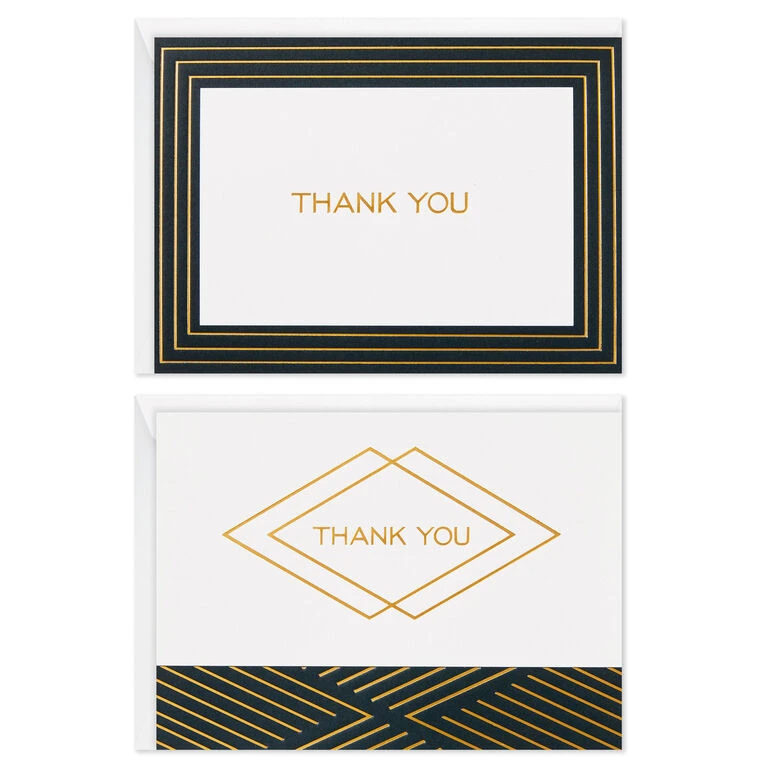 Hallmark Black And Gold Bulk Blank Thank-You Notes, Pack Of 50 2 Hallmark Black And Gold Bulk Blank Thank-You Notes, Pack Of 50 - Image 2