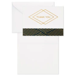 Hallmark Black And Gold Bulk Blank Thank-You Notes, Pack Of 50 11 Hallmark Black And Gold Bulk Blank Thank-You Notes, Pack Of 50 -Hallmark Shop Black and Gold Bulk Blank ThankYou Notes Assortment 1399WTU3882 04
