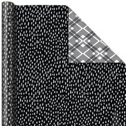 Hallmark Black And White Prints 3-Pack Reversible Wrapping Paper, 75 Sq. Ft. Total 10 Hallmark Black And White Prints 3-Pack Reversible Wrapping Paper, 75 Sq. Ft. Total -Hallmark Shop Black and White Prints 3Pack Reversible Gift Wrap 5EWR6401 04
