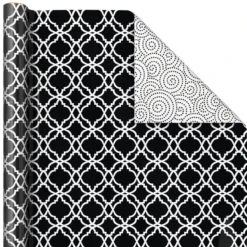 Hallmark Black And White Prints 3-Pack Reversible Wrapping Paper, 75 Sq. Ft. Total 12 Hallmark Black And White Prints 3-Pack Reversible Wrapping Paper, 75 Sq. Ft. Total -Hallmark Shop Black and White Prints 3Pack Reversible Gift Wrap 5EWR6401 06
