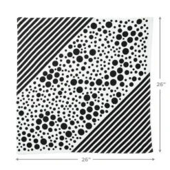 Hallmark 26" Black-and-White Fabric Gift Wrap With Elastic Band -Hallmark Shop BlackandWhite Square Flat Wrapping Cloth 1299EJR6377 04