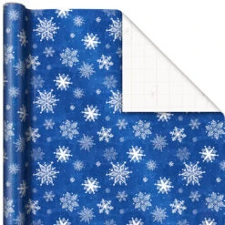Hallmark Blue And White 3-Pack Holiday Wrapping Paper Assortment, 120 Sq. Ft. -Hallmark Shop Blue and White Holiday Wrapping Paper Assortment 5JXW1256 05