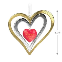 Hallmark Our Christmas Together 2023 Metal Ornament 8 Hallmark Our Christmas Together 2023 Metal Ornament -Hallmark Shop Christmas Together Metal Hearts Keepsake Ornament 1899QGO2889 03