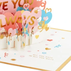 Hallmark Love You Always 3D Pop-Up Love Card 12 Hallmark Love You Always 3D Pop-Up Love Card -Hallmark Shop Colorful Hearts 3D PopUp Love Card 1299LAD2904 04
