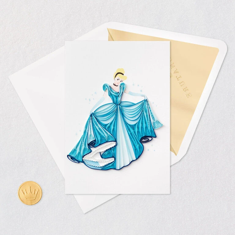 Hallmark Disney Princess Cinderella You Sparkle Quilled Paper Handmade Card 5 Hallmark Disney Princess Cinderella You Sparkle Quilled Paper Handmade Card - Image 5