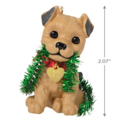 Hallmark Puppy Love Terrier 2023 Ornament 8 Hallmark Puppy Love Terrier 2023 Ornament -Hallmark Shop Dog With Tinsel Keepsake Ornament 1599QXR8177 03