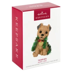 Hallmark Puppy Love Terrier 2023 Ornament 9 Hallmark Puppy Love Terrier 2023 Ornament -Hallmark Shop Dog With Tinsel Keepsake Ornament 1599QXR8177 04