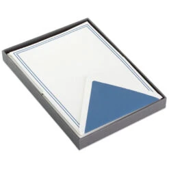 Hallmark Double Blue Border Stationery Set, Box Of 20