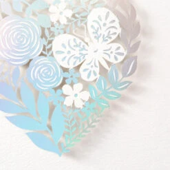 Hallmark Floral Laser Foil Heart Blank Note Cards, Box Of 8 -Hallmark Shop Floral Laser Foil Heart Blank Note Cards 1499THK2105 03