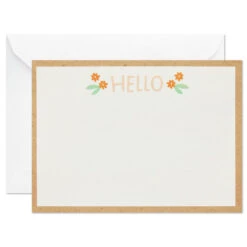 Hallmark Ivory Floral Flat Note Cards In Caddy, Box Of 40 -Hallmark Shop Floral SinglePanel Note Cards With Caddy 3CNT5048 03