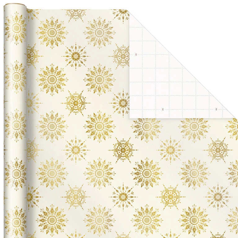 Hallmark Gold And White 6-Pack Holiday Wrapping Paper Assortment, 180 Sq. Ft. 5 Hallmark Gold And White 6-Pack Holiday Wrapping Paper Assortment, 180 Sq. Ft. - Image 5