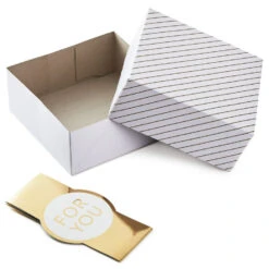 Hallmark 10" Gold And White Striped 2-Pack Gift Boxes With Bands -Hallmark Shop Gold and White Striped 2Pack Gift Boxes With Bands 5EBC1226 03