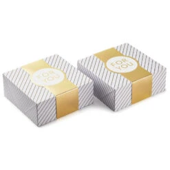 Hallmark 10" Gold And White Striped 2-Pack Gift Boxes With Bands -Hallmark Shop Gold and White Striped 2Pack Gift Boxes With Bands 5EBC1226 06