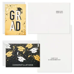 Hallmark Confetti Celebration Assorted Graduation Cards, Pack Of 36 -Hallmark Shop Grad Caps Confetti Graduation Cards Assortment 5GEY1003 03