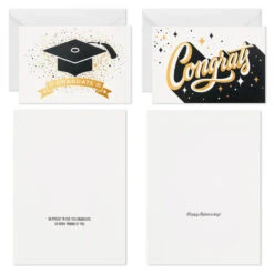 Hallmark Confetti Celebration Assorted Graduation Cards, Pack Of 36 -Hallmark Shop Grad Caps Confetti Graduation Cards Assortment 5GEY1003 04