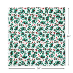 Hallmark 26" Greenery And Berries Christmas Fabric Gift Wrap With Twine And Tag -Hallmark Shop Greenery and Berries Christmas Fabric Gift Wrap With Tag 5XW2087 04