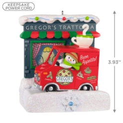 Hallmark Happy Holiday Parade Collection Gregor's Trattoria Musical Ornament With Light -Hallmark Shop Gregors Trattoria and Food Truck Keepsake Ornament 3499QGO2527 03