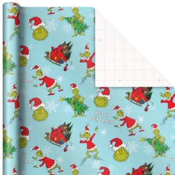 Hallmark Dr. Seuss™ Grinch 3-Pack Christmas Wrapping Paper Assortment, 105 Sq. Ft. -Hallmark Shop Grinch 3Pack Christmas Wrapping Paper 5JXW1211 07