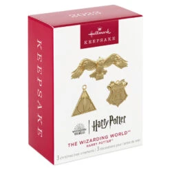 Hallmark Mini Harry Potter™ The Wizarding World™ Metal Ornaments, Set Of 3 16 Hallmark Mini Harry Potter™ The Wizarding World™ Metal Ornaments, Set Of 3 -Hallmark Shop Hogwarts Crest Owl Deathly Hallows Keepsake Ornaments 2199QXM9249 06