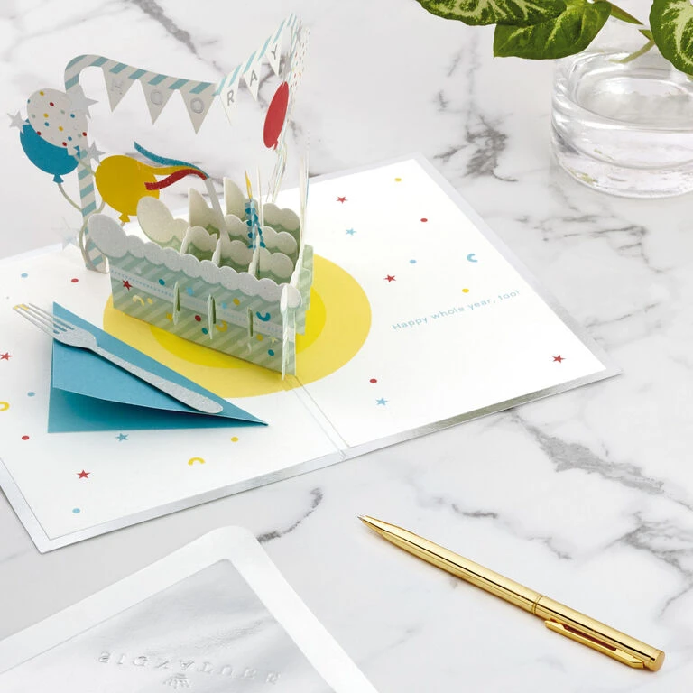 Hallmark Hooray Cake And Balloons 3D Pop-Up Birthday Card 6 Hallmark Hooray Cake And Balloons 3D Pop-Up Birthday Card - Image 6
