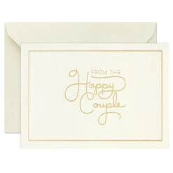 Hallmark Bulk Ivory And Gold Blank Wedding Thank-You Notes, Box Of 100 8 Hallmark Bulk Ivory And Gold Blank Wedding Thank-You Notes, Box Of 100 -Hallmark Shop Ivory and Gold Blank Wedding ThankYou Notes Bulk Pack 5STZ1065 02
