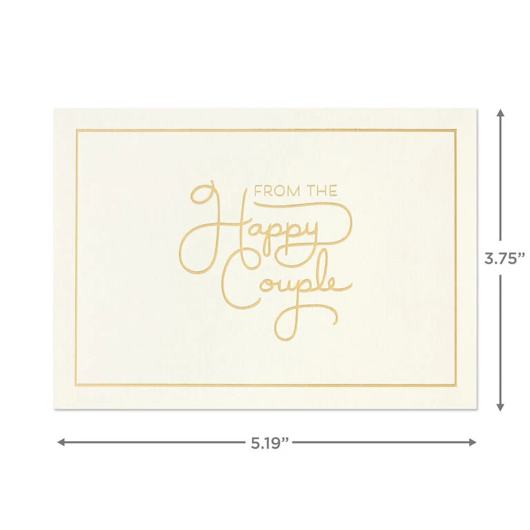 Hallmark Bulk Ivory And Gold Blank Wedding Thank-You Notes, Box Of 100 4 Hallmark Bulk Ivory And Gold Blank Wedding Thank-You Notes, Box Of 100 - Image 4