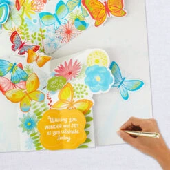 Hallmark 16" Joyful Butterflies Pop-Up Jumbo Birthday Card -Hallmark Shop Joyful Butterflies Pop Up Birthday Card 1299CBG1010 07