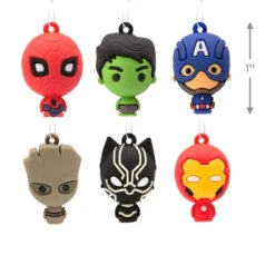 Mini Marvel Super Heroes Shatterproof Hallmark Ornaments, Set Of 6 -Hallmark Shop Marvel Super Heroes Miniature Christmas Ornaments Set of 6 2HCM9228 03