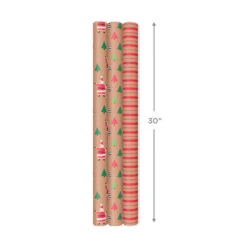 Hallmark Merry Kraft Prints 3-Pack Christmas Wrapping Paper, 90 Sq. Ft. -Hallmark Shop Merry Kraft Prints 3Pack Christmas Wrapping Paper 5JXW1050 04