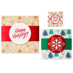 Hallmark Merry And Bright 3-Pack Christmas Gift Boxes, Assorted Sizes And Designs -Hallmark Shop Merry and Bright Assorted Christmas Gift Boxes 5XBC1129 06