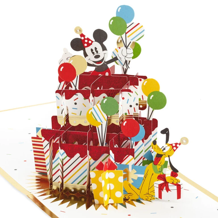 Hallmark Disney Mickey Mouse Cake 3D Pop-Up Birthday Card 1 Hallmark Disney Mickey Mouse Cake 3D Pop-Up Birthday Card