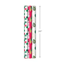 Hallmark Mod Holiday 3-Pack Reversible Wrapping Paper Assortment, 120 Sq. Ft. -Hallmark Shop Mod Holiday Assorted Reversible Wrapping Paper 5JXW1072 03
