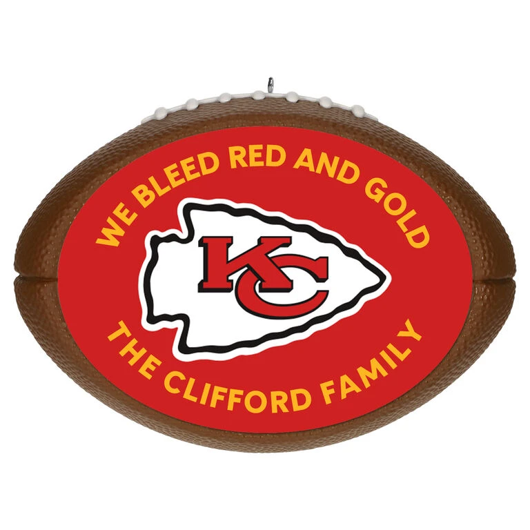 Hallmark NFL Football Kansas City Chiefs Text Personalized Ornament 1 Hallmark NFL Football Kansas City Chiefs Text Personalized Ornament