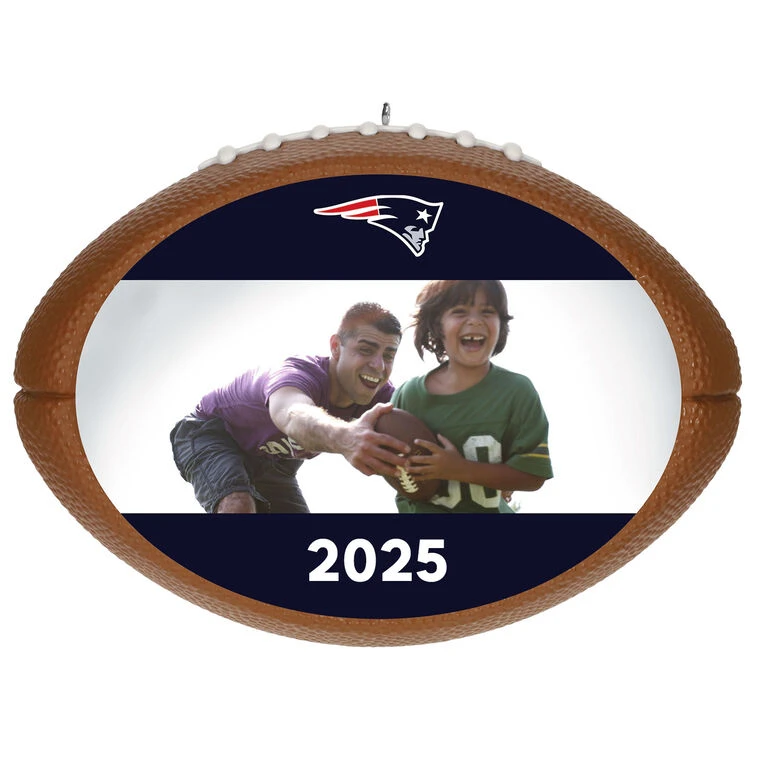 Hallmark NFL Football New England Patriots Text And Photo Personalized Ornament 1 Hallmark NFL Football New England Patriots Text And Photo Personalized Ornament