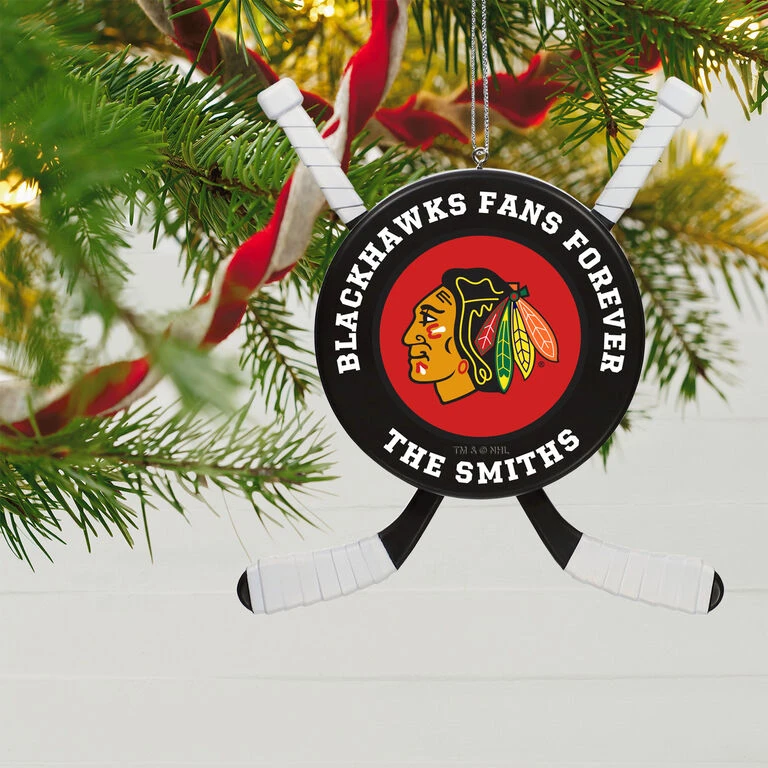 NHL Hockey Personalized Ornament, Chicago Blackhawks® 2 NHL Hockey Personalized Ornament, Chicago Blackhawks® - Image 2