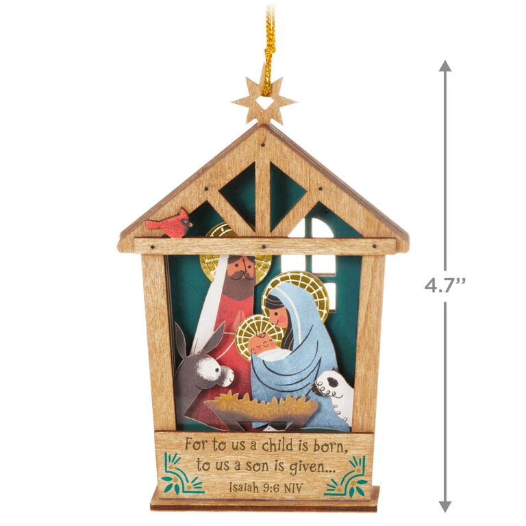Hallmark A Child Is Born Nativity Papercraft Ornament 3 Hallmark A Child Is Born Nativity Papercraft Ornament - Image 3