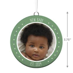 Hallmark New Baby Personalized Text And Photo Ceramic Ornament -Hallmark Shop New Baby Personalized Round Ceramic Ornament 1999QHE1711B31 03